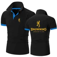 Polo skjorta Summer Stritching Shorts Hylsa Bekvämt andningsbara Browning Tryckt Business Clothes Tee Polos