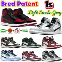 Newest 1 1s Basketball shoes Bred Patent University Blue Mens Sneakers Dark Mocha Black White Bordeaux Game Royal UNC Patent Shadow 2.0 Heritage men women trainers