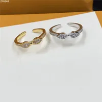 Vintage Clover Diamond Ring Men Kvinnor Par Rotestonringar Golden Silver Crystal Ring med Box Alla hjärtans dag bröllopspresent