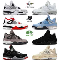 Wholesale 2022 Jumpman 4 4s Mens Military Black Cat Basketball Shoes Infrared University Blue Sail Bred White Oreo Taupe Haze Trainers Women