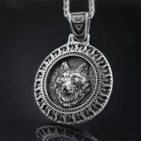Colares pendentes eyhimd nórdico sol preto venda lobo aço inoxidável runa viking talismã eslavo jóias de amuletas escandinavas