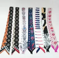 Designer Old Flower Letters Silk Scarf Women Square Bag Handle Shoulder Tote Luggage Foulard Neckerchief Luxury Foulard Female Hair Ribbon