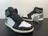 Shoes Fast Delivery Mens Jumpman 1 High Clay Green Basketball Shoe Top Quality Sports Sneakers Real Leather Color summit whiteclay
