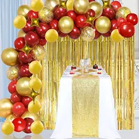 Décoration de fête Christma Ruby Red Ballon Garland Arch Kit Star Foil Balloons Curtain Curtain Mariage Baby Shower Baby DecorSory
