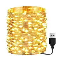 Saiten Wasserdichte USB / Batterie LED String Licht 5m 10m Kupferdraht Fairy Girlande Lampe für Weihnachten Hochzeit Feiertagsbeleuchtung