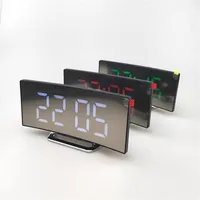 Creative Electronic Clock Large Screen Curved LED Electronic-Clock Mirror Mute Alarm Clock295U322B
