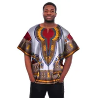 Magliette maschile camicia africana cera stampato dashiki t-shirt plus size top abbigliamento casual tradizionale wyn04men's