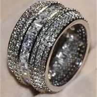 Diwenfu 100％S925 Lab Moissanite for Women Men Silver 925 Jewelry Anillos De Wedding Bands Ring Box Anel211z
