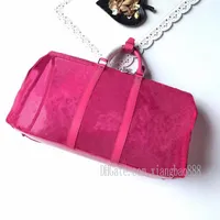 -Пелл розовый синий Keepall Bandouliere 50 сумки для мужских сумок сетчатой ​​ткани ткани цветочная печать Высококачественная W4OS#304x