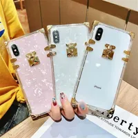 Luxe vierkant Clear TPU -hoesjes voor iPhone 13 12 11 Pro Max Shockproof Soft Silicone Bling Telefoonhoes Foriphone X XS Xmax XR 6 7 8 2889