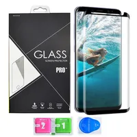 Getemt glazen schermbeschermer anti-scratch case vriendelijke 3D voor Samsung Galaxy S22 S21 S20 Note20 Ultra S7 Edge S8 S8 S9 Plus Note 10 9 8 met retailpakket