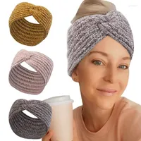 Hair Clips & Barrettes Winter Headbands Chunky Headwrap For Women Crochet Turban Knitted Ear Warmer Woolen Cross Warm Band Headwear Half22
