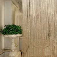 Cortinas de janela de glitter de quarto rosca de corda de cordão Divisor de contas pendurado nas cortinas de vanlance cortinas da sala de estar 241d