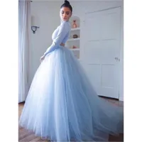 Skirts Baby Blue Long Tulle Skirt Ball Gown Sweep Train Prom 7 Layers Women Vintage Maxi Custom Made Saia LongaSkirts