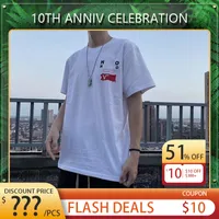 19SS Flash Summer Mens T-shirts Stylist Stylist Men Tee wykonane we Włoszech mody z krótkim rękawem litery nadrukowane koszulki Kobiety ubranie M-4xl