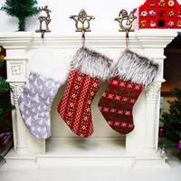 크리스마스 장식 1pc 스타킹 소박한 크리스마스 트리 순록 눈송이 눈송이가있는 선물 홀더가있는 선물 홀더 홈 쇼핑