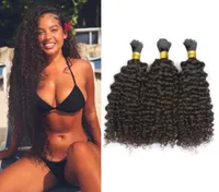 3pcs No Weft Human Hair For Crochet Braids Kinky Curly Brazilian Hair Bulk 100g/1PCS DHL/Fedex Fast Ship