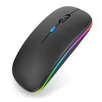 Ratos sem fio Bluetooth com mouse RGB recarreg￡vel USB para computador laptop2006