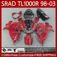 Corps OEM pour Suzuki SRAD TL-1000 TL 1000 R TL1000R TL-1000R 98-03 Bodywork 118NO.38 TL1000 R 98 99 00 01 02 03 TL 1000R 1998 1999 2000 2003 Kit de carénage rouge foncé