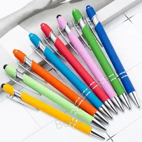 Capacitive Touch Metal Press Ball Point Pen Handwriting Touch Screen Ball Point pennor Home Office School Student Writing Supply BH7303 TQQ
