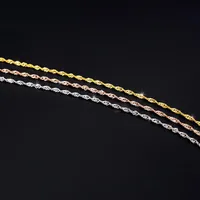Цепи miqiao 925 стерлинговой серебряной водяной сети женщин Женщины Long 40 45 50 55 60 см в ширину 1,0 1,3 1,5 мм ожерелье из розового золота Золотое Золотое