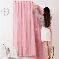 Mcao Punch Curtain Blackout Window Home Bedroom Living Room Star Decoration Accessories Shading Blind Drapes TJ1620 210903321n