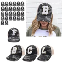 Party Hats Women Leopard patch cloth 26 letter baseball cap European and American outdoor sunshade sports hat loophole duck tongue horsetail cap ZC1122