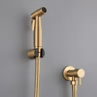 Antika fırçalanmış altın douche kiti elle tutulan bide püskürtücü paslanmaz çelik tuvalet bide musluk shattaf valf jet seti duş kafası y200231z