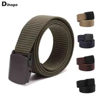 2021 Dihope Military Green Men Belt Plastic Buckle Strap Waist Canvas s High Quality Adjustable Outdoor Travel Unisex Women