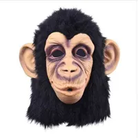 . Funny Monkey Head Latex Mask Full Face Adult Mask Breathable Halloween Masquerade Fancy Dress Party Cosplay Looks Real229P