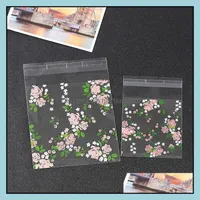 Verpackungstaschen Office School Business Industrial Blume Print klarer Selbstversiegelungskekie für Süßigkeiten Verpackung Opp Plastik behandelt Bag Hochzeit BI
