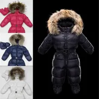 Teenmiro Baby Snowsuit Winter Jumpsuit Newborns Snow Wear Clothes Down Fur Jacket Kids Girls Coats Infant Rompers for Boy Parka Ov182N