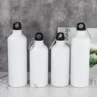 US Warehouse Sublimation Aluminium Goblier droit des bouteilles d'eau blanche trois tailles