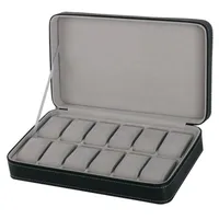 Protable 12 slots assistir caixa de armazenamento de caixa com zíper relógios multifuncionais de pulseira exibir relógios de caixão CASKET1312J