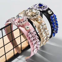 2020 New Arrivals Baroque Luxury Hairband for Woman High Class Super Flash Crystal Flower and Leaves Wedding and Party Headbands242A
