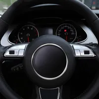 6pcs أزرار عجلة القيادة للسيارات الترتر كروم ABS التصميم ملحقات داخلية لـ Audi Q3 Q5 A7 A3 A4 A5 A6 S5 S5 S6 S7287U