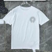Mens Classic T Shirt Fashion CH عالية الجودة رسالة العلامة التجارية Sanskrit Cross Pattern Sweater Thirts Designers Pullover Tops Cotton Tshirts vfnj