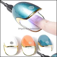 Sèchers de ongles Art Salon Health Beauty 3 LED UV Light USB Connect Fast Dryer Single Finger Manucure Mini Gel durcissement lampe POLOP Tool Dro