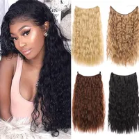 Synthetic Wigs LVHAN Woman Fiber Straight Hair One-Piece Wig And Headwear U-shaped Invisible Seamless Long Curly Tobi22