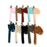 Porte-clés tissé à la main Favoriser la décoration de sacs à dos décoration délicate pendentif corde tressé corde porte-clés porte-clés