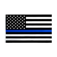 Partihandel i lager Amerikanska tunna blå linje polisman polis flagga med 3x5ft fred patriotisk blå levande materia banner inomhus utomhus för dekoration
