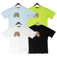 남자 티셔츠 짧은 슬리브 티 티셔츠 순수면 여름 여름 캐주얼 3D 편지 인쇄 디자이너 브랜드 클래식 편지 패턴 인쇄 남성 의류 4 색