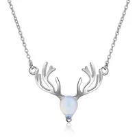 Pendant Necklaces Vintage Crystal Pendants Necklace For Bridal Wedding Jewelry Fashion Silver Plated Choker Exquisite Animal Deer Bijou