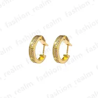 New Famous love stud earring with full diamond for mother women 316L stainless steel gold silver rose earring designer jewelry simple style
