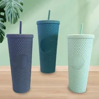 2022 Starbucks 더블 레드 듀리아 레이저 짚 컵 텀블러 인어 플라스틱 냉수 커피 컵 선물 머그