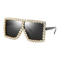 Sunglasses Brand Designer Crystal Oversized Women Mirror Fashion Big Rhinestone Rays Shades Square Sun Glasses Lady Diamond
