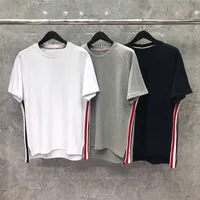Side Ribbon Designer Herren-T-Shirts Weißer Sommer O-Neck kurzärmelig übergroßes T-Shirt 100% Premium Pure Cotton T-Shirt-Hemd Paar Harajuku Hot Damens Tops