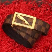Diamond inlaid leopard Plaid head men&#039;s leather with automatic buckle inside personalized Korean youth trouser belt
