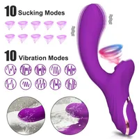 20 velocità Dual Vibration G Spot Vibratore Vibriante Stick Sex Toys for Woman Lady Products Women Orgasmo Clitoristica succhiare il clitoride femminile Spiratrice sotto vuoto