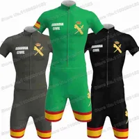 2022 Guardia civil ciclista Jersey Jersey verde gris negro España Ciclismo Ciclismo Men Camiseta de bicicleta de carretera